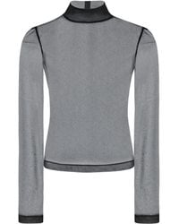 Rosetta Getty - Mesh Long-Sleeve Turtleneck Top - Lyst