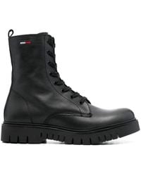 Tommy Hilfiger - Lace-Up Leather Ankle Boots - Lyst