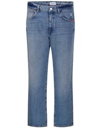 AMISH - Distressed Straight-Leg Jeans - Lyst