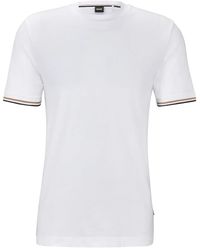 BOSS - ストライプカフス Tシャツ - Lyst