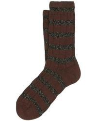 ANT45 - Dublin Striped Ribbed-Knit Socks - Lyst