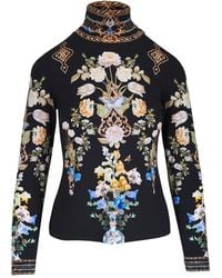 CAMILLA - Ottoman Top Met Bloemenprint En Col - Lyst