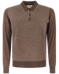 Panicale - Geometric-Pattern Polo Shirt - Lyst