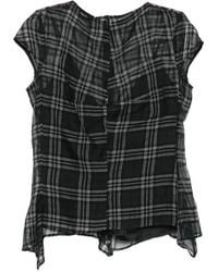 Marc Le Bihan - Check-Pattern Sheer Blouse - Lyst