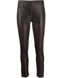 P.A.R.O.S.H. - Slim-cut Leather Trousers - Lyst