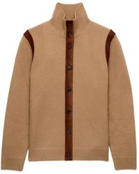 Prada - Wollen Vest Met Leren Applicaties - Lyst