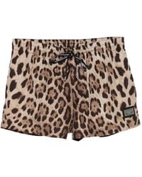 Dolce & Gabbana - Leopard-Print Swim Shorts - Lyst