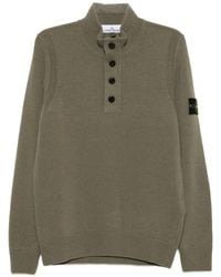 Stone Island - Logo-Patch Half-Zip Sweater - Lyst