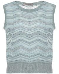 D.exterior - Chevron-Knit Sleeveless Sweater - Lyst