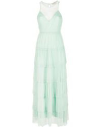 Twin Set - Flounce Detail Tulle Maxi Dress - Lyst