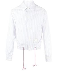 Thom Browne - Striped Seersucker Shirt Jacket - Lyst