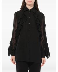 Givenchy - Ruffled Transparent Blouse - Lyst