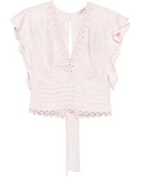 Sandro - Floral Jacquard Crop Top - Lyst