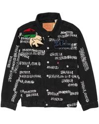 DENIM TEARS - X Stussy X Our Legacy Ttl Appliquéd Denim Jacket - Lyst
