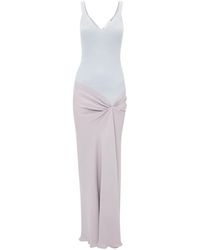 Victoria Beckham - Knit-Detail Maxi Dress - Lyst