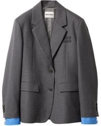 Miu Miu - Blazer tipo gabardina con botones - Lyst