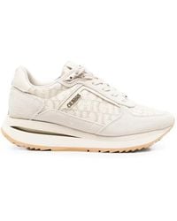Guess - Logo-Print Suede-Panel Sneakers - Lyst