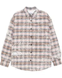 LC23 - Geruit Shirtjack Met Verfspatten - Lyst