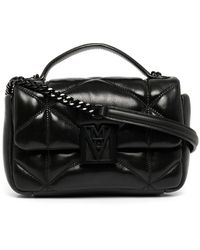 MCM Mini Travia Quilted Leather Satchel - Black