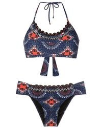 Amir Slama - Graphic-Print Bead-Detailing Bikini - Lyst