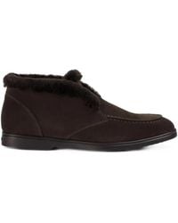 Doucal's - Shearling-Trim Suede Desert Boots - Lyst