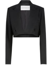 Nina Ricci - Double-Breasted Wool Cropped Blazer - Lyst