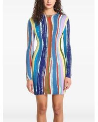 Desigual - Ribbed-Knit Striped Mini Dress - Lyst