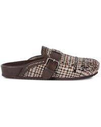 Brunello Cucinelli - Water-Resistant Alpaca And Wool Check Slippers With Dazzling Dégradé Embroidery - Lyst