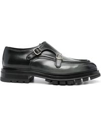 Santoni - Double-Buckle Leather Loafers - Lyst