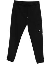 C.P. Company - Cotton Diagonal Fleece Cargo Lens Sweatpants - Lyst