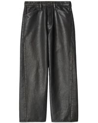 Lemaire - Leather Straight Leg Trousers - Lyst