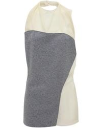 Victoria Beckham - Draped Panel Silk Top - Lyst