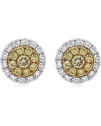 HYT Jewelry - ダイヤモンド ピアス 18kホワイトゴールド&イエローゴールド - Lyst