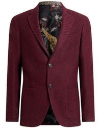 Etro - Chaqueta De Botonadura Única En Tejido De Mezcla De Lana Con Efecto Melange - Lyst