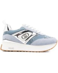 Liu Jo - Printed Denim Platform Sneakers - Lyst