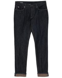 Emporio Armani - Five-Pockets Logo-Plaque Jeans - Lyst