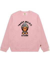 *BABY MILO® STORE BY *A BATHING APE® - Felpa Girocollo Con Ricamo - Lyst