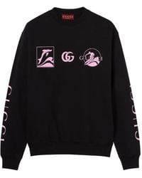 Gucci - Sweater Met Print En Ronde Hals - Lyst