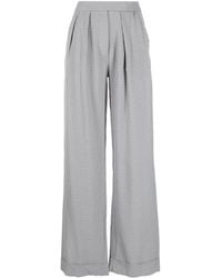 Emporio Armani - Waffle-effect Pleated Straight Trousers - Lyst