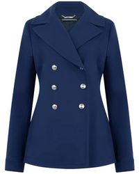 Alberta Ferretti - Double-Breasted Lapel-Collar Jacket - Lyst