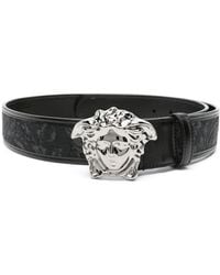 Versace - Man 's Black+Black Ruthenium Belt DCU4140 - Lyst