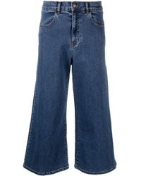 See By Chloé - Cropped Wide-leg Jeans - Lyst