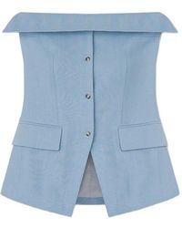 Nanushka - Blouse En Lin Maleah À Design Sans Bretelles - Lyst