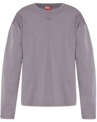 DIESEL - Logo-Appliqué Long-Sleeve T-Shirt - Lyst