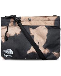 Supreme - X The North Face Bleached Denim Print Shoulder Bag - Lyst