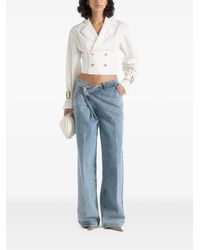 Manière De Voir - Andrea Cropped Double-Breasted Open Back Tie Shirt - Lyst