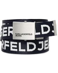 KARL LAGERFELD - Logo-Jacquard Plaque-Buckle Belt - Lyst