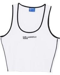 KARL LAGERFELD - Logo-Print Crop Top - Lyst