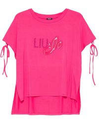 Liu Jo - Tie-Sleeve T-Shirt - Lyst