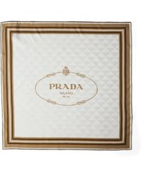 Prada - Printed Silk Twill Jacquard Scarf 55 - Lyst